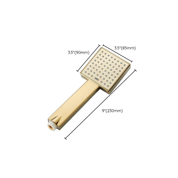 Lisslune | Contemporary Shower Head Square Golden Bathroom Handheld Shower