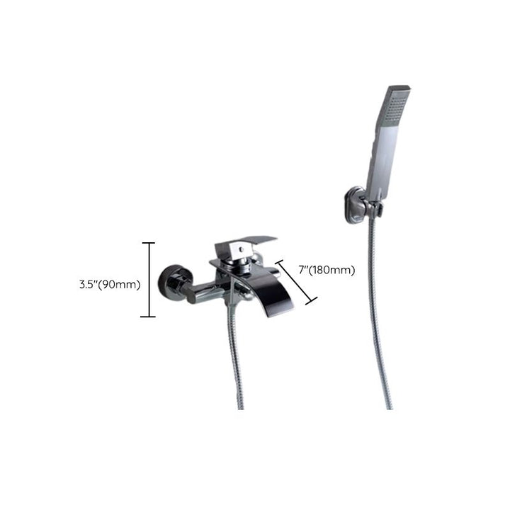 Lisslune | Bathroom Bathtub Pull-Out Wall-Mounted Hand Shower Fixed Bathtub Faucet