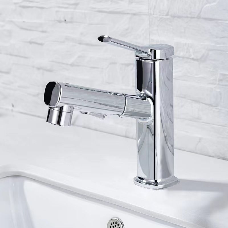 Lisslune | Contemporary Vessel-Faucet Pull-out Centerset Faucet with Swiveling Spout