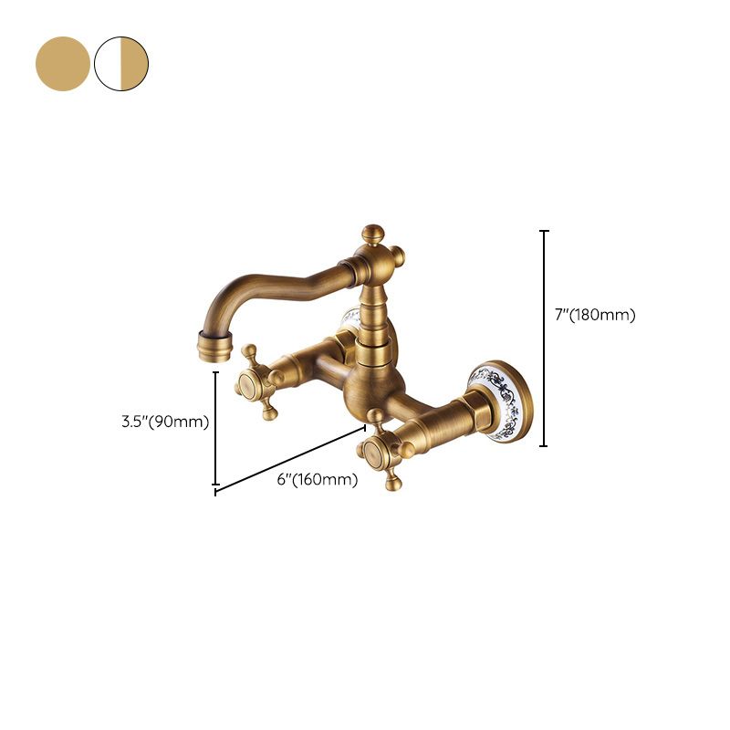 Lisslune | Wall-mounted Fixture Glam Style Bathroom Fixture with 2 Handles