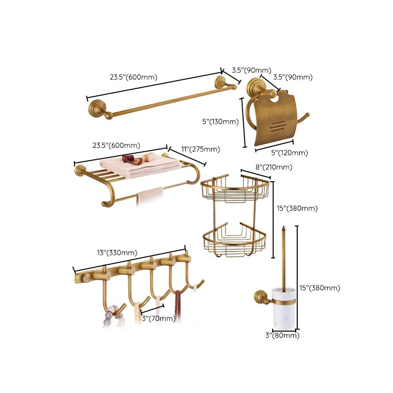 Lisslune | 4-piece traditional bathroom accessory set Gold Brass bathroom accessory hardware set