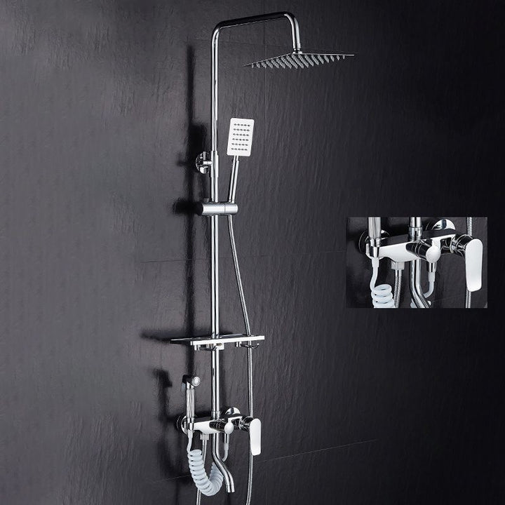 Lisslune | Modern adjustable water flow shower faucet shower arm shower system on the wall
