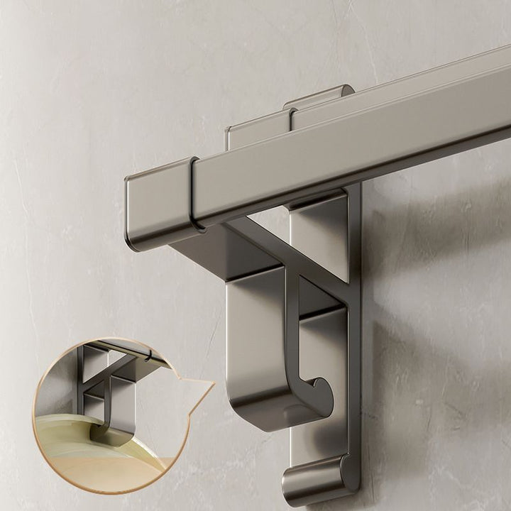Lisslune | Gray Bathroom Accessory Set Contemporary Style Aluminum Towel Bar