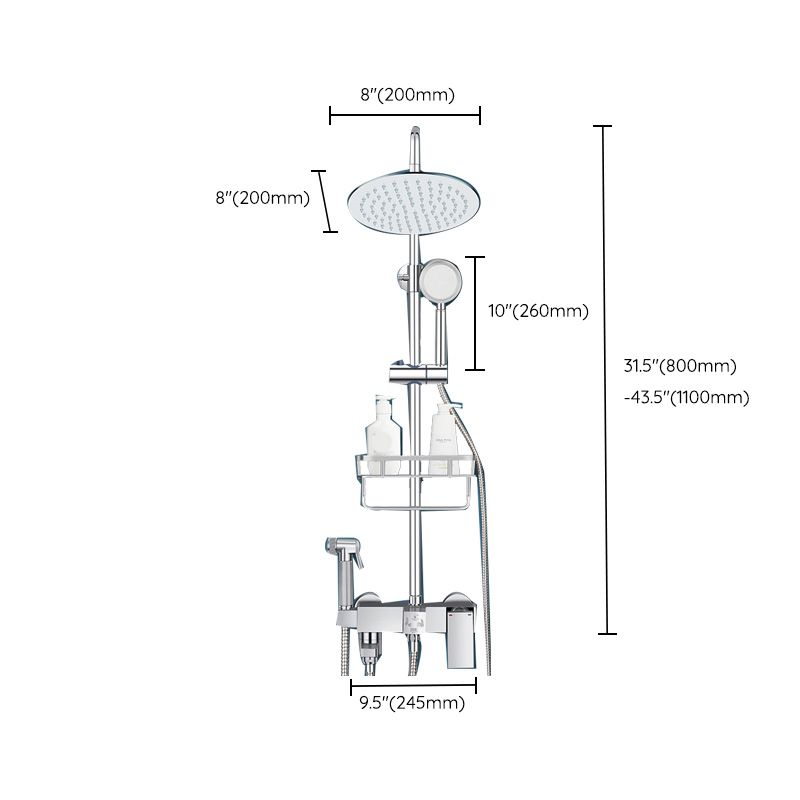 Lisslune | Modern Shower System Handle Lever Wall Mounted Spot Resist Copper Shower System