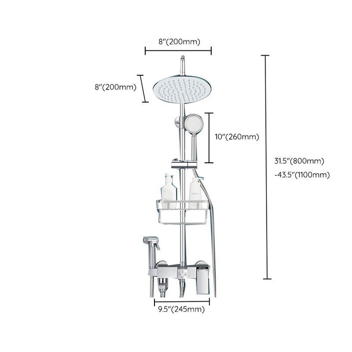 Lisslune | Modern Shower System Handle Lever Wall Mounted Spot Resist Copper Shower System