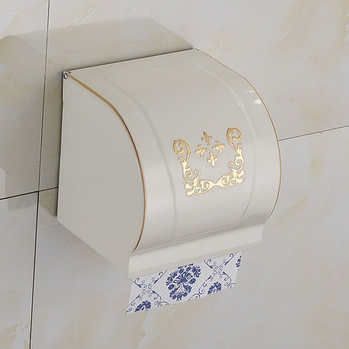 Lisslune | Vintage Bathroom Accessory Set Aluminum Paper Holder in White