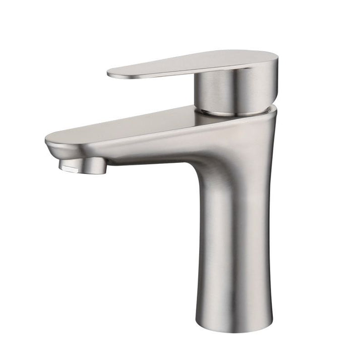 Lisslune | Round Single Handle Bathroom Faucet Single Hole Sink Faucet in Chrome