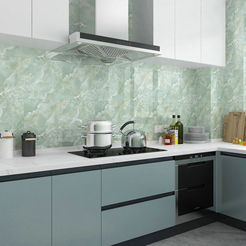 Lisslune | Floor Wall Tiles Marble Pattern Wallpaper Rectangular Bathroom Kitchen Wallpaper