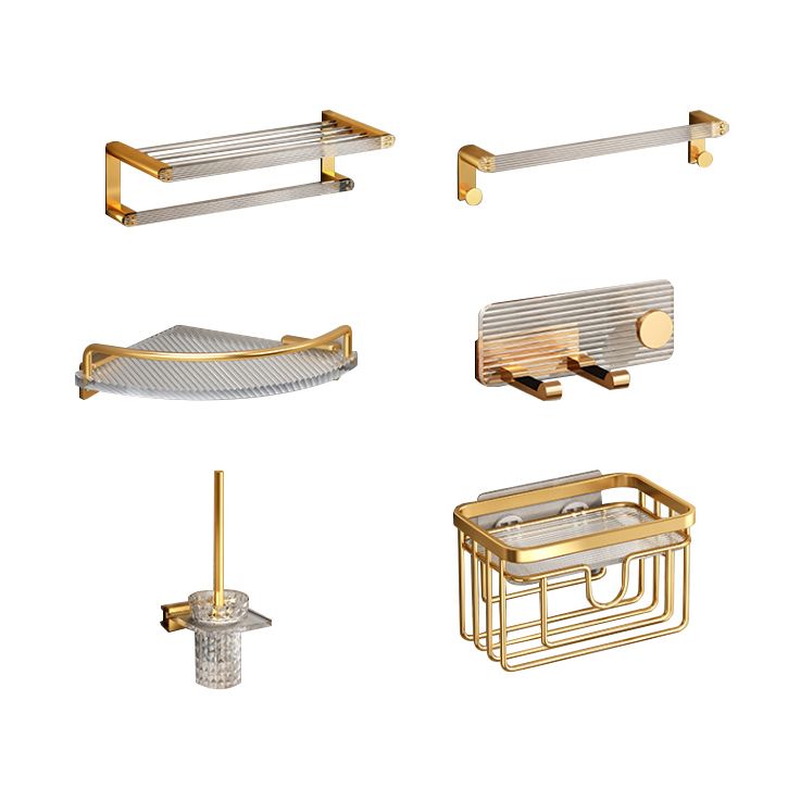 Lisslune | Modern Golden Bathroom Accessories Single Piece or in Set with Bathroom Shelf