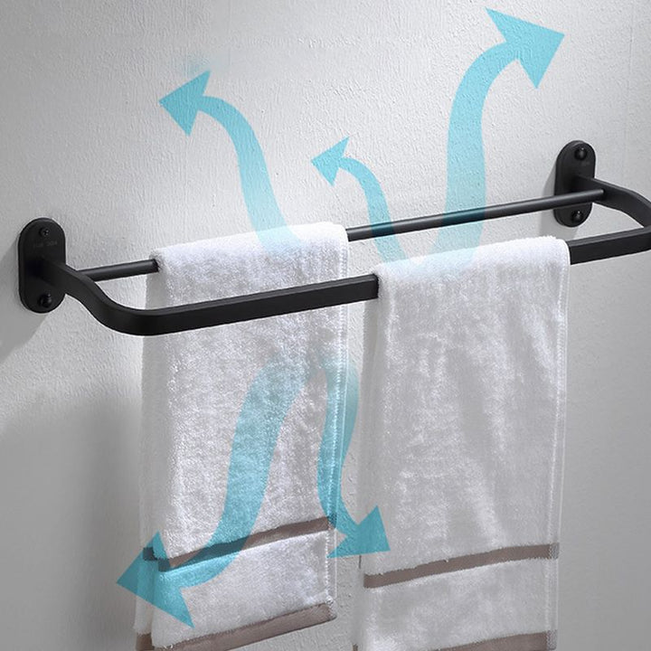 Lisslune | Modern Bathroom Accessory Set Bath Shelf Towel Holder Matte Black Bath Hardware Set