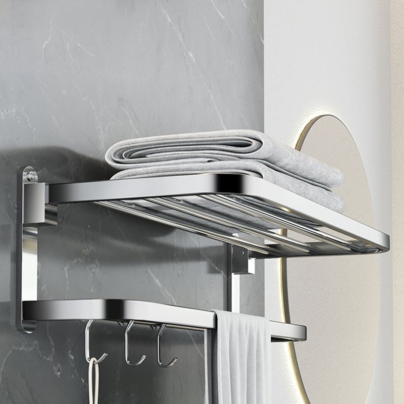 Lisslune | Polished Chrome Modern Bathroom Accessory Set in Stainless Steel with Bath Shelf/Towel Rail
