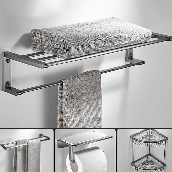 Lisslune | Matte Gray Bathroom Set Metal Bathroom Accessories Hardware Set