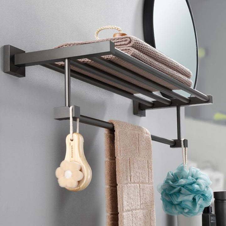Lisslune | Contemporary bathroom accessories single piece or in a set made of gray metal