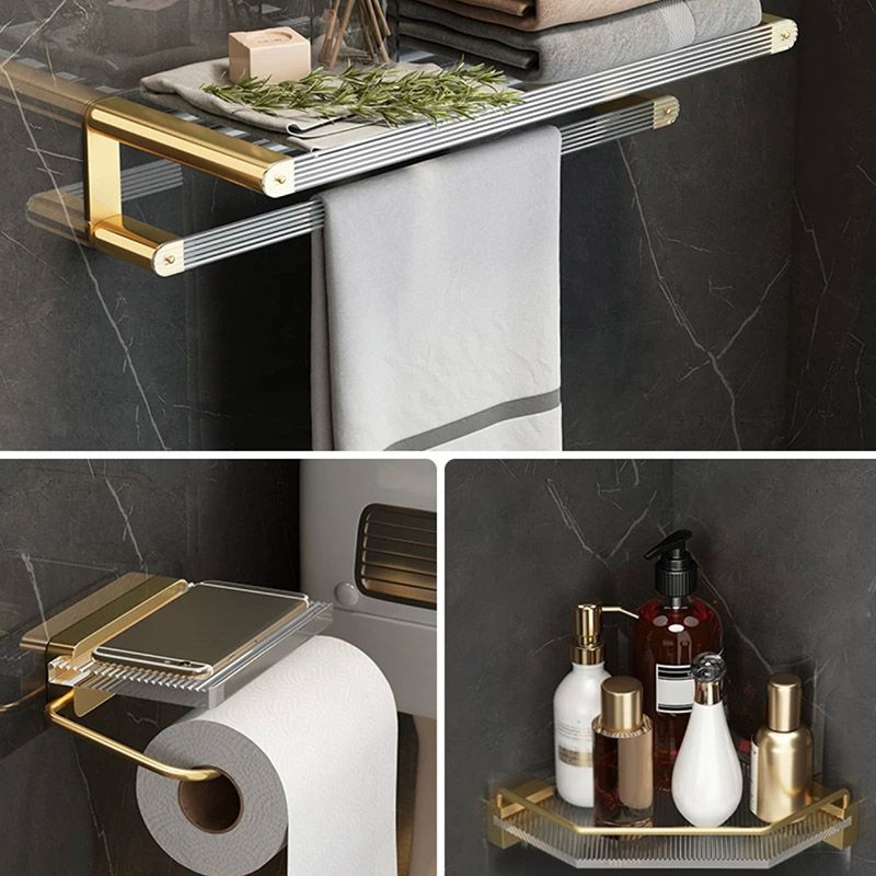 Lisslune | Modern Bathroom Accessory Set Bathroom Shelf Gold Towel Holder Bathroom Hardware Set