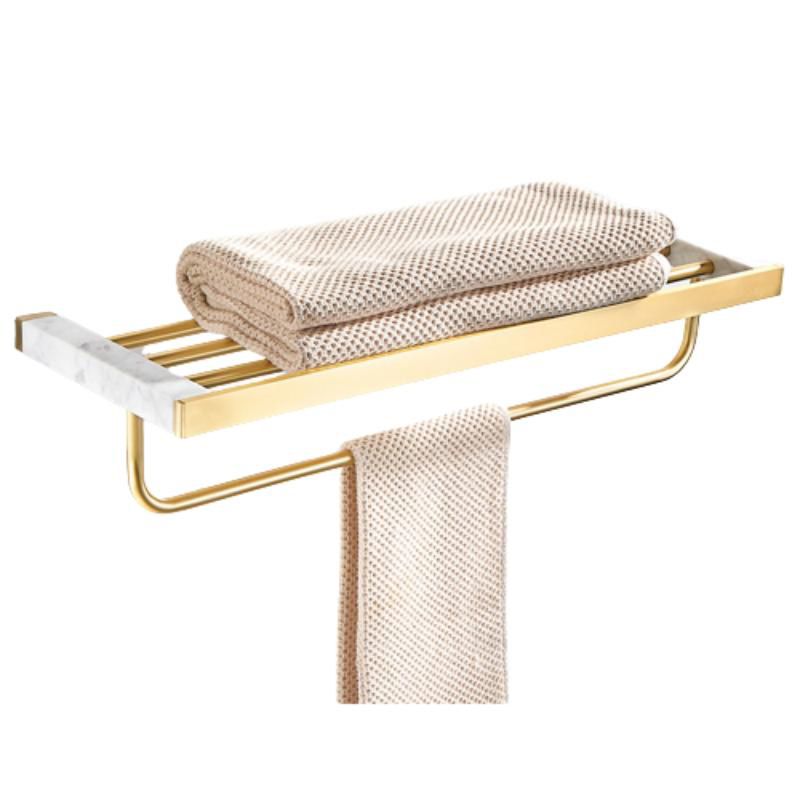 Lisslune | Marble & Brass Bathroom Accessories Set Golden Bathroom Accessories Kit