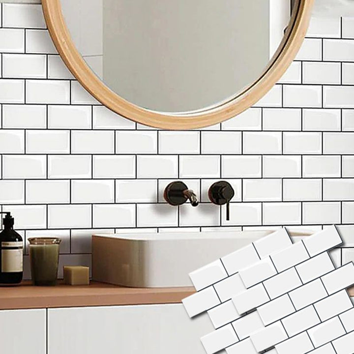 Lisslune | Subway Tile Wallpaper Plastic Waterproof Removable & Stick Subway Tile
