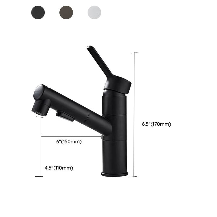 Lisslune | Bathroom vessels faucet swivel spout single-handle faucet with pull-out spray head