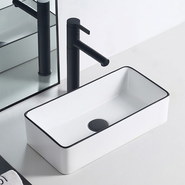 Lisslune | Modern porcelain floor wash basin Rectangular sink for the bathroom