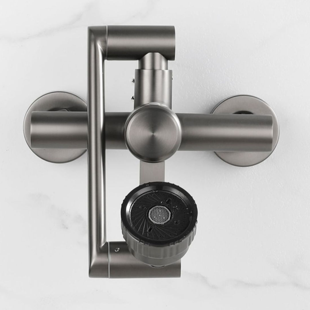 Lisslune | Modern Wall-Mounted Kitchen Faucet Single Lever Faucet in Chrome