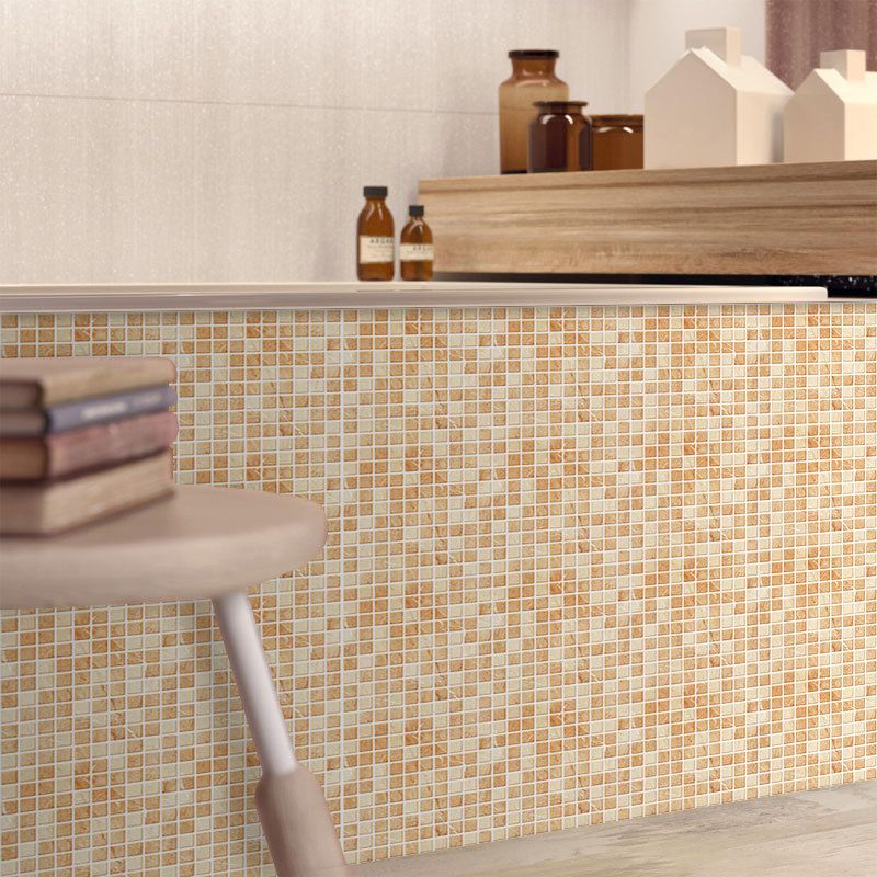 Lisslune | Mosaic Tile Wallpaper PVC Waterproof Peel and Stick Wall Tile with Square Shape