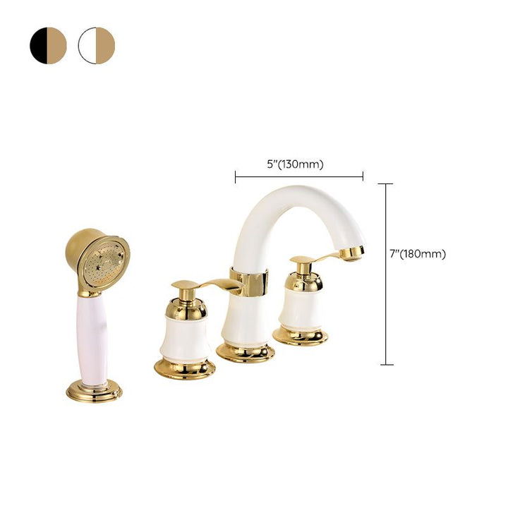 Lisslune | Tradition Bathtub Filler Trim Deck-Mounted Swing Spout Bathtub Filler
