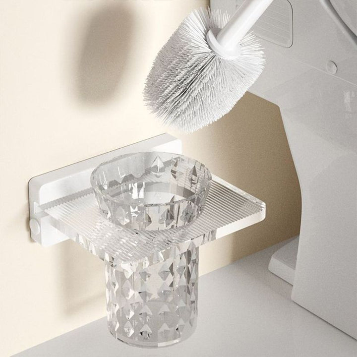Lisslune | White & Clear Acrylic Bath Accessory Set with Towel Holder/Paper Holder/Bathrobe Hook