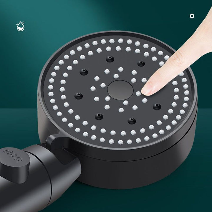 Lisslune | Metal Black Shower Head Self-Cleaning Standard Round Hand Shower