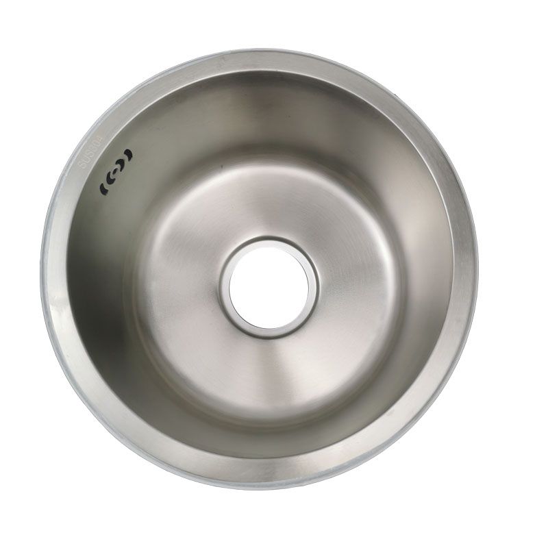 Lisslune | Round Stainless Steel Sink Built-in Sink with Basket Strainer