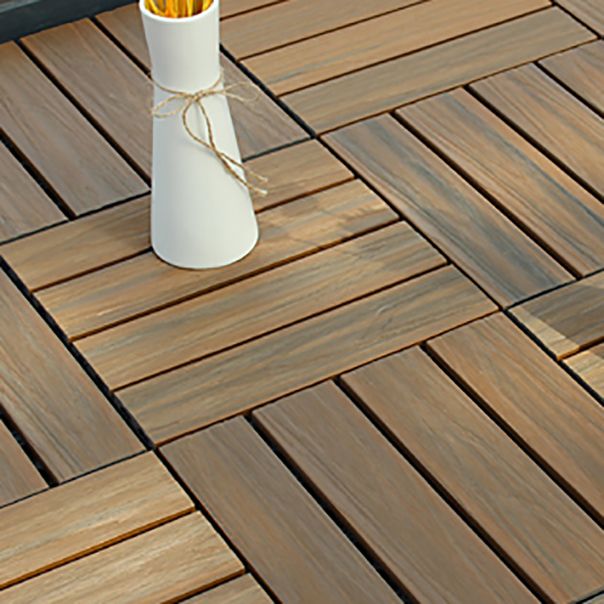 Lisslune | Deck Plank drilled hardwood tiles exterior flooring