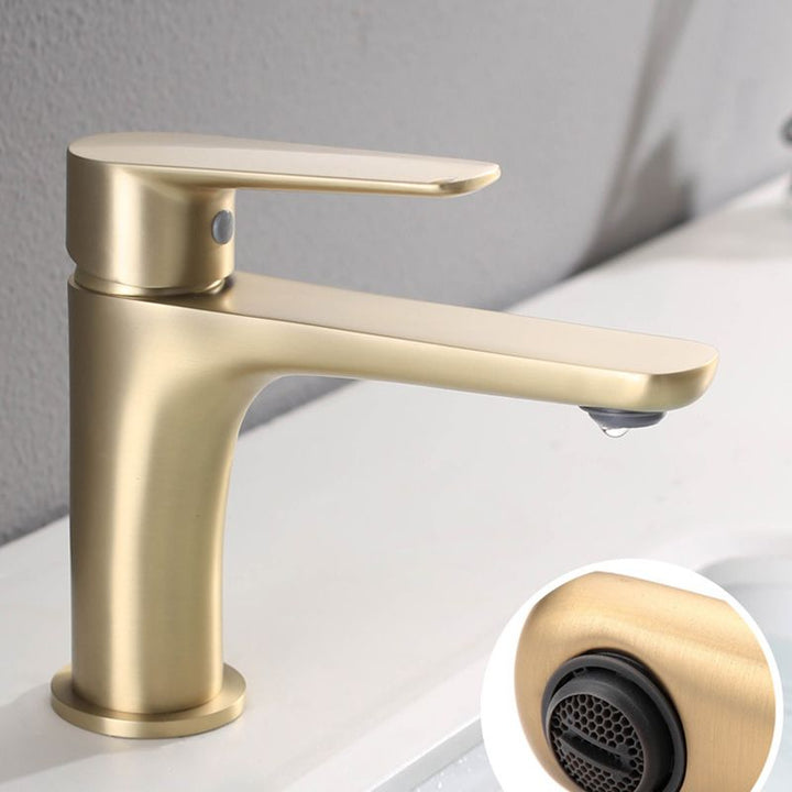 Lisslune | Light Luxury Sink Faucet with Lever Handle Single Hole Bathroom Faucet