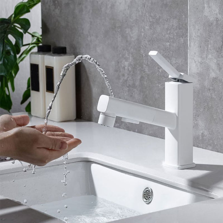 Lisslune | Lever handle fitting Pull-out basin mixer with swivel spout