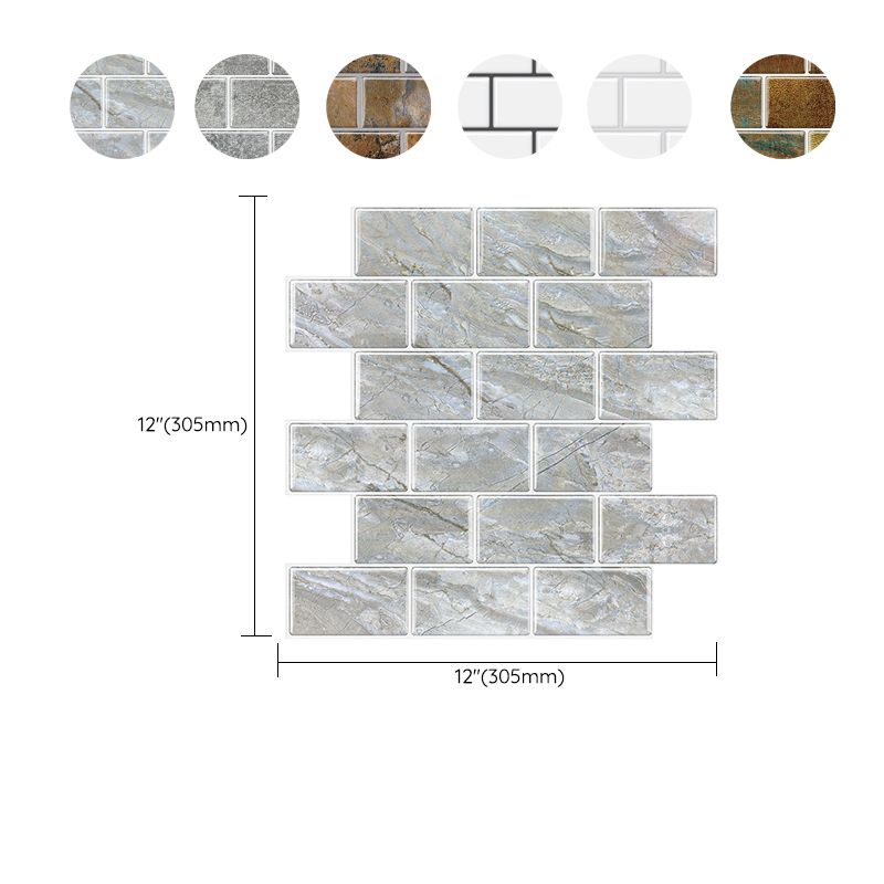 Lisslune | Matte Square Peel & Stick Tile Stone Composite Subway Tile for Kitchen Backsplash
