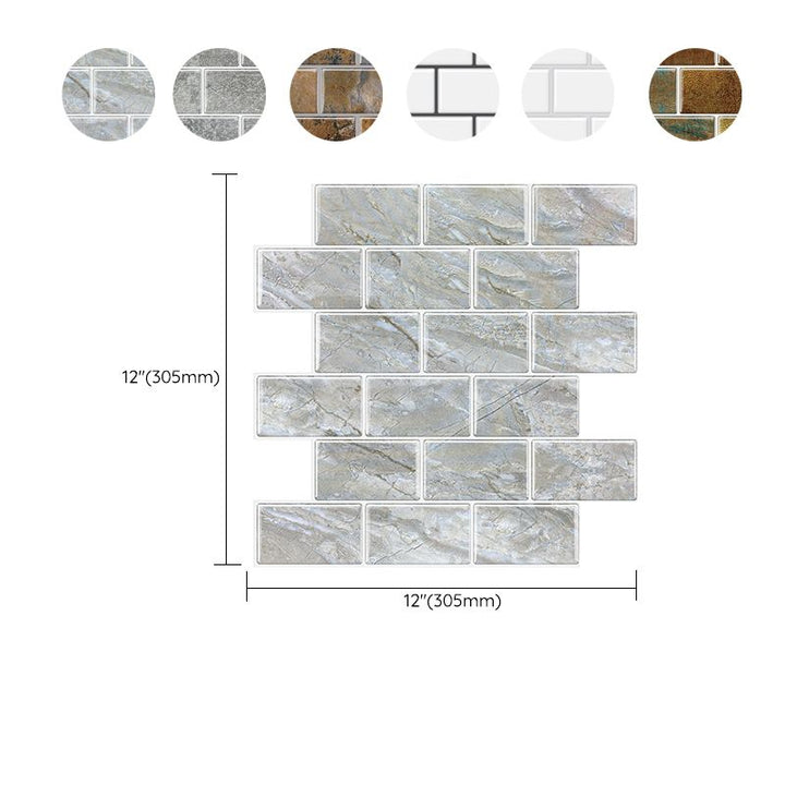 Lisslune | Matte Square Peel & Stick Tile Stone Composite Subway Tile for Kitchen Backsplash
