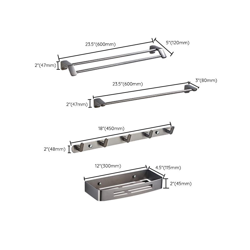 Lisslune | Gray traditional bathroom hardware set stainless steel bathroom accessory set