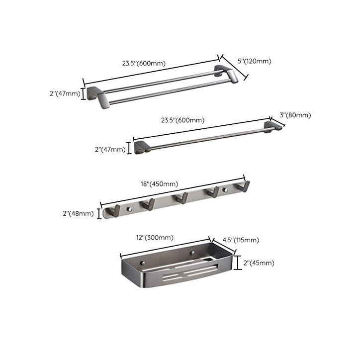 Lisslune | Gray traditional bathroom hardware set stainless steel bathroom accessory set