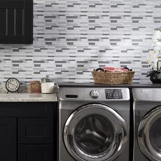 Lisslune | Peel & Stick Subway Tile Stain Resistant Plastic Rectangle Peel and Stick Tile 2-Pack
