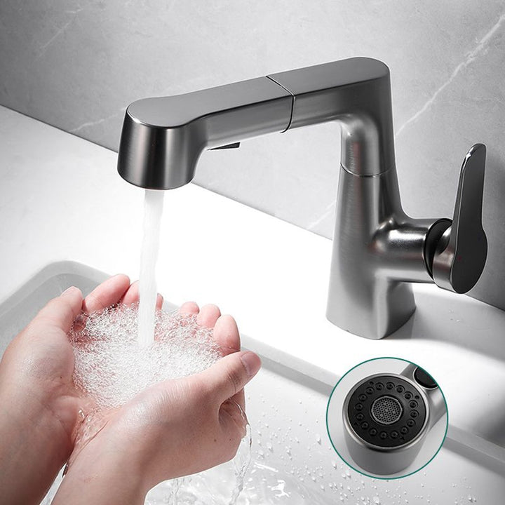 Lisslune | 1-Handle Brush Nickel Widespread Faucet Single Hole Bathroom Vessel Faucet with Brass