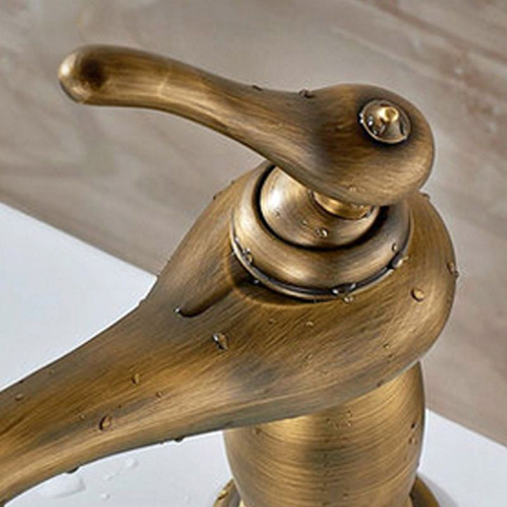 Lisslune | Vintage Classic Vessel Faucet Lever Handle Low Arc Vessel Sink Bathroom Faucet