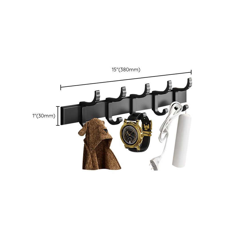 Lisslune | Black Aluminum Bathroom Accessory Set Modern Bathroom Shelf / Towel Bar & Paper Holder