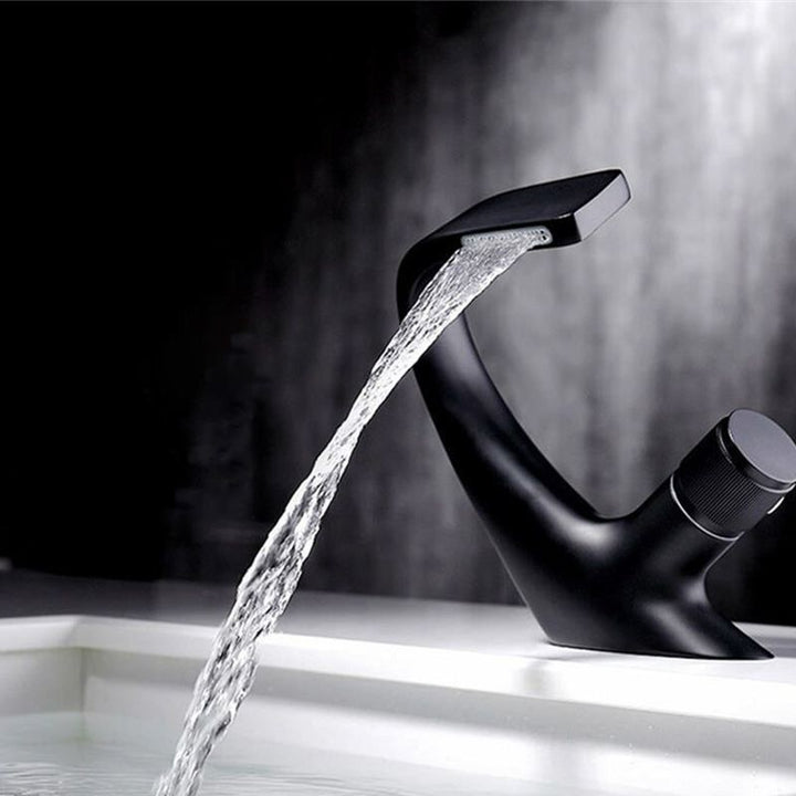 Lisslune | Contemporary Container Copper Brass Knob Handle Low Arch Container Faucet