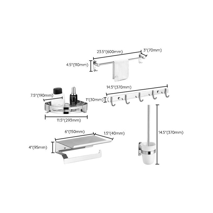Lisslune | Modern Bathroom Accessory Set Stainless Steel Bathroom Shelf Bathroom Set