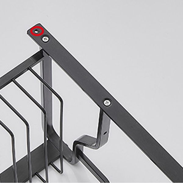 Lisslune | Black / Silver Bathroom Accessories Aluminium Hardware Set Bathroom Shelf