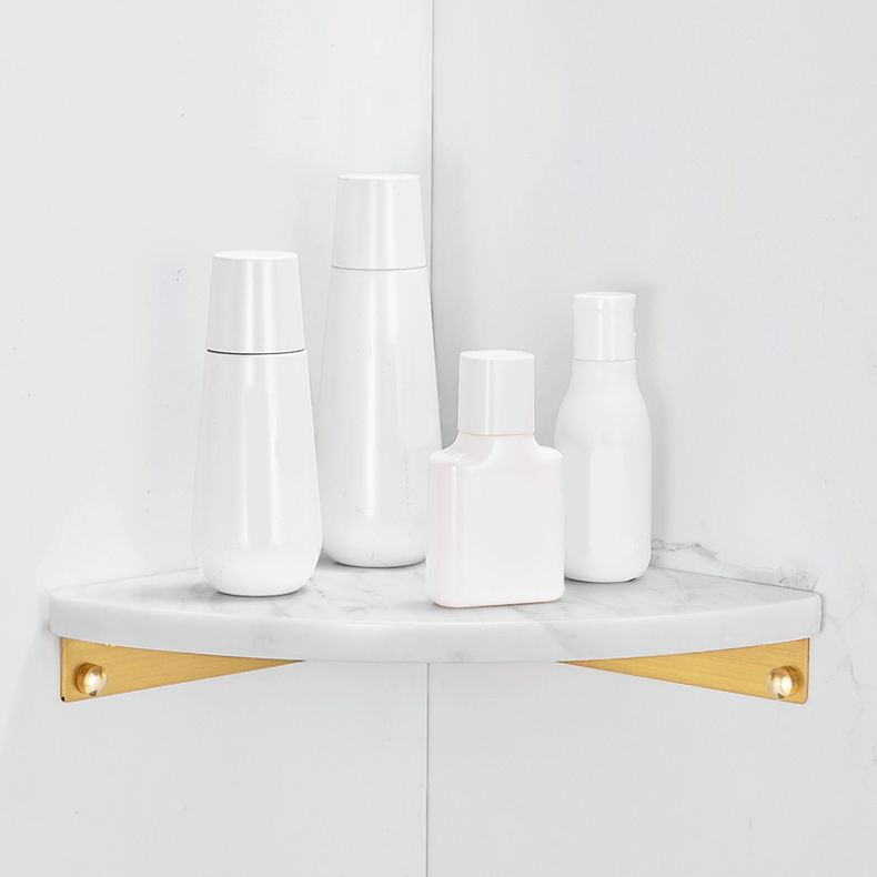 Lisslune | 2-piece bathroom fitting set metal and marble bathroom shelf set