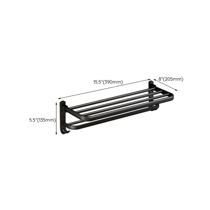 Lisslune | Classic Bathroom Accessories Set in Aluminum Black Finish Bathrobe Hook/ Towel Bar
