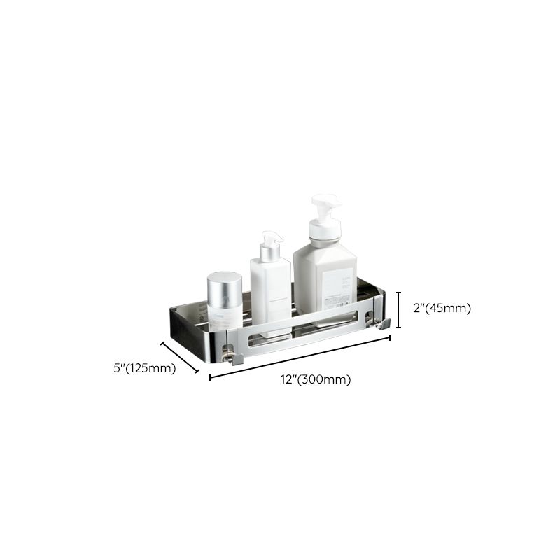 Lisslune | Modern Bathroom Hardware Set Silver Bath Shelf Bath Hardware Set