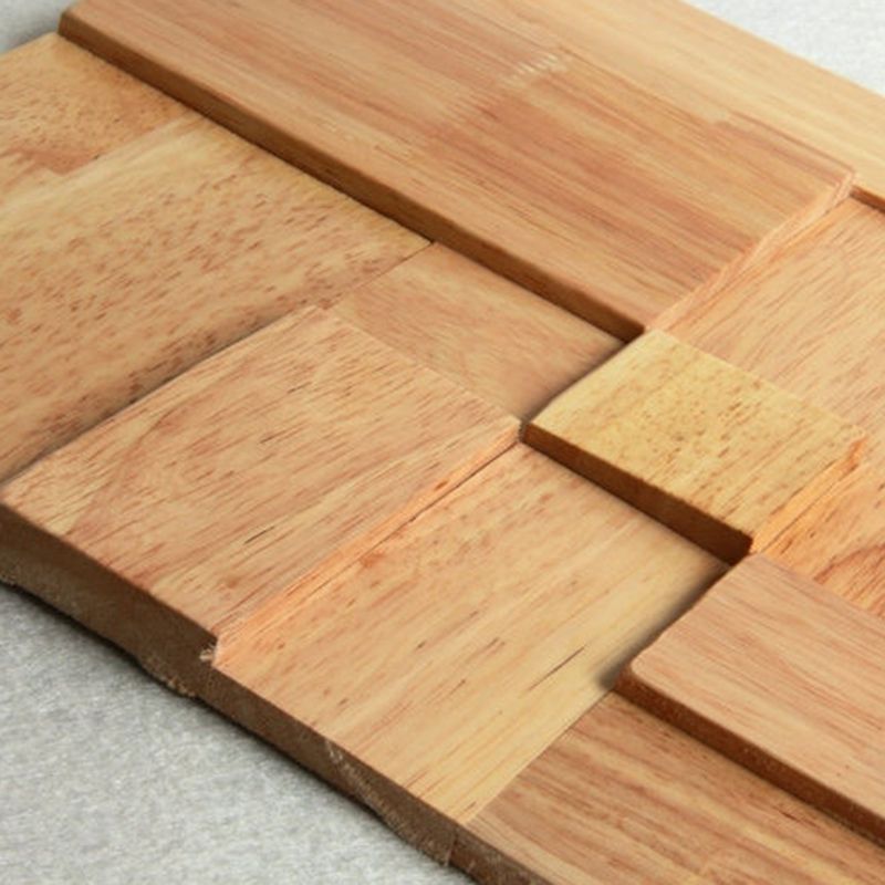Lisslune | Mosaic Wood Wall Cladding Glue Living Room Modern Style Wood Plank
