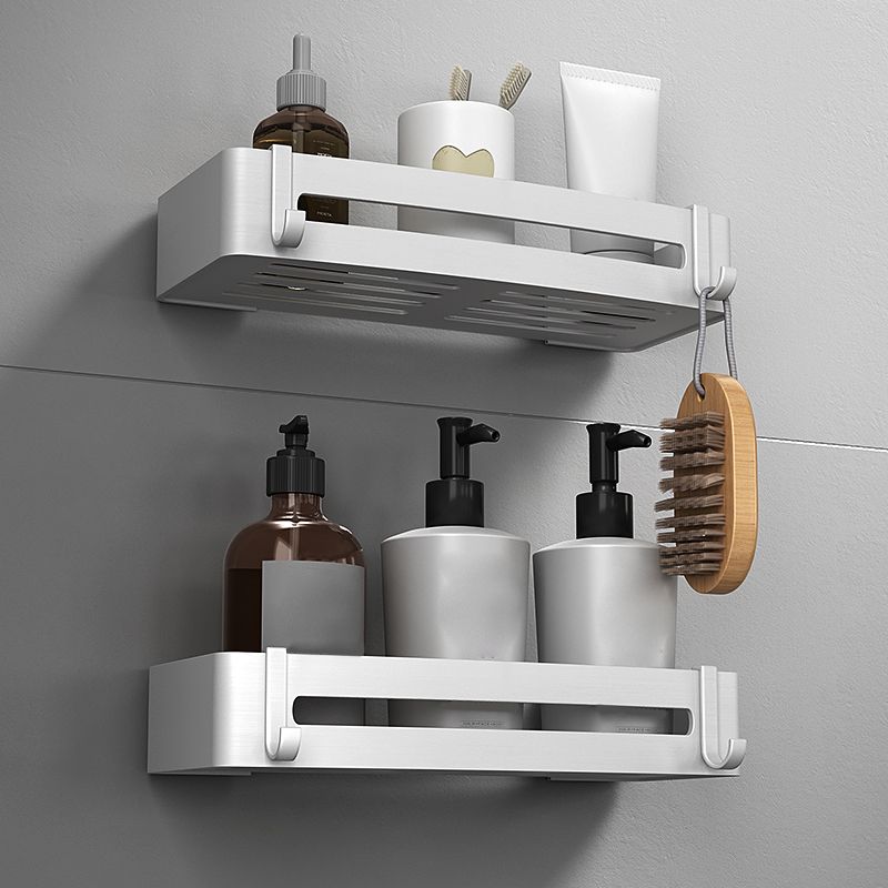 Lisslune | Silver Bathroom Accessory Set Modern Anti-Rust 1/2/3 -piece Bath Shelf