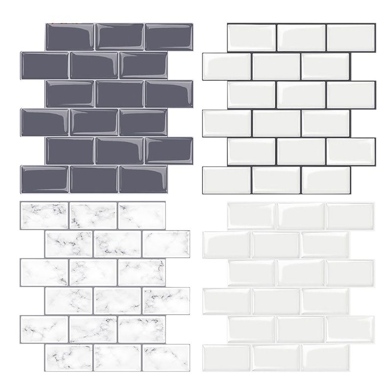Lisslune | Peel and Stick Tiles Rectangular Stain Resistant PVC Subway Peel and Stick Tiles for the Kitchen