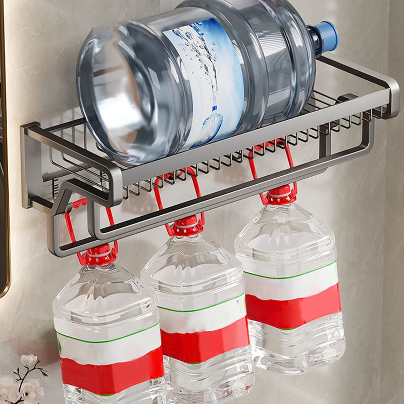 Lisslune | Contemporary bathroom accessory set made of matte stainless steel-aluminum with bathrobe hook/towel rail