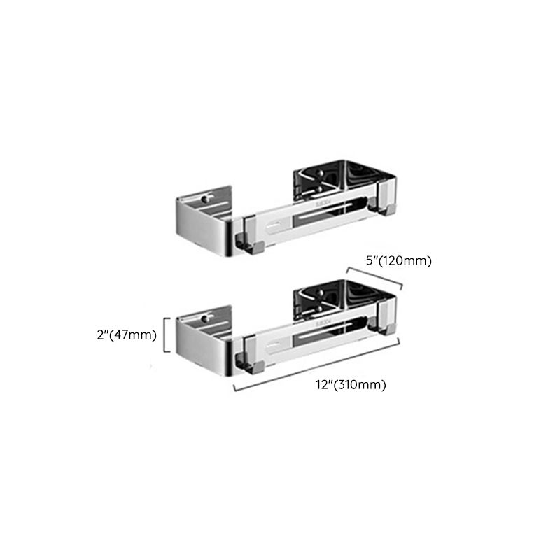 Lisslune | Modern Stainless Steel Bath Shelf Paper Holder Bathroom Accessory Set